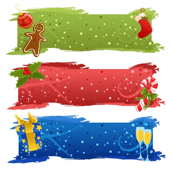 Bandiere di Natale vettoriale — Vettoriale Stock