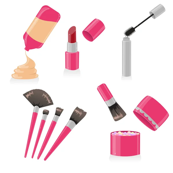 Vector set of different make up — Stock Vector