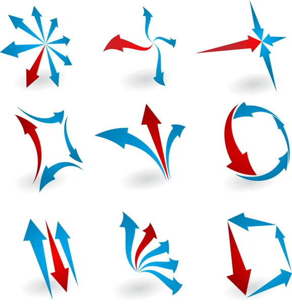 Flechas de logotipo abstracto — Vector de stock