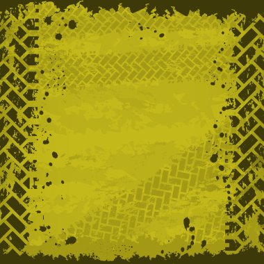 Yellow tire track background clipart