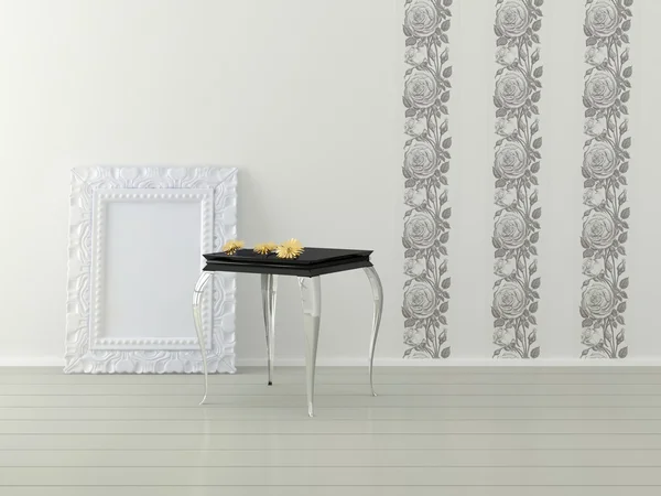 Design de interiores românticos de sala branca — Fotografia de Stock