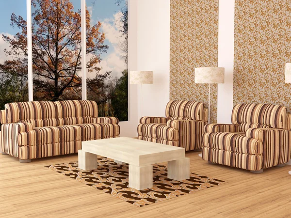 Elegance modern oturma odası iç tasarım — Stok fotoğraf