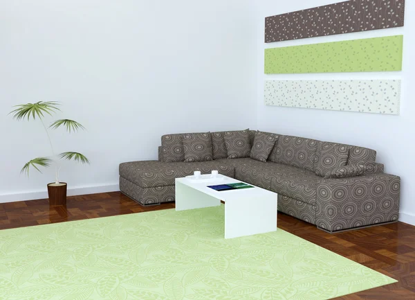 Moder design de interiores da sala de estar — Fotografia de Stock