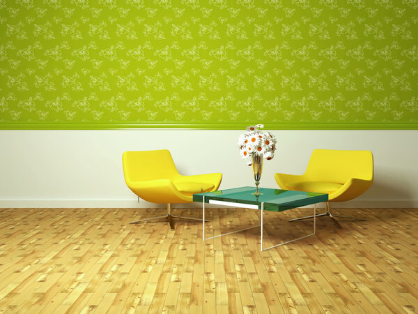 Bright interior design of modern living room