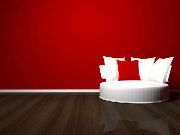 Design de interiores brilhante da sala de estar moderna — Fotografia de Stock