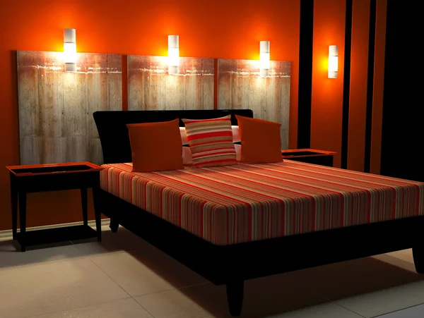 침실의 현대 인테리어 디자인 — 스톡 사진