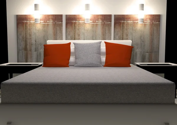 Сучасний дизайн інтер'єру спальні — стокове фото
