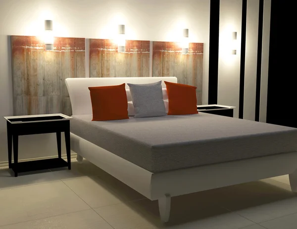 Moderno design interno della camera da letto — Foto Stock