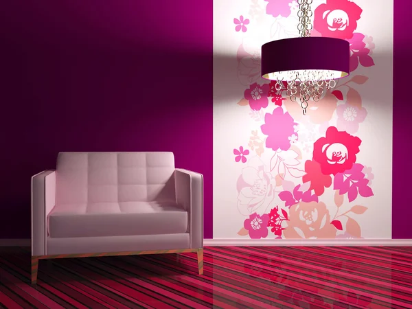 Bright interior design of modern living room — Stock Photo, Image