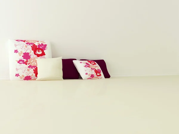 Beautiful color and floral pillows — Stock Photo, Image