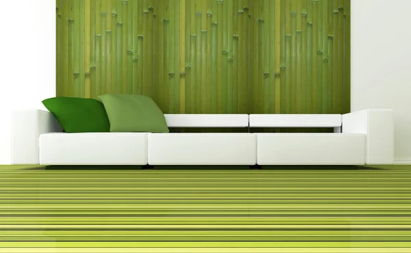 Дизайн интерьера современной зеленой гостиной — стоковое фото
