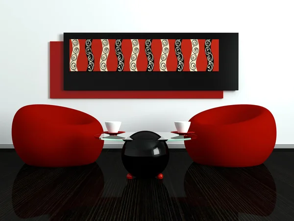 Design de interiores da sala de estar contemporânea — Fotografia de Stock
