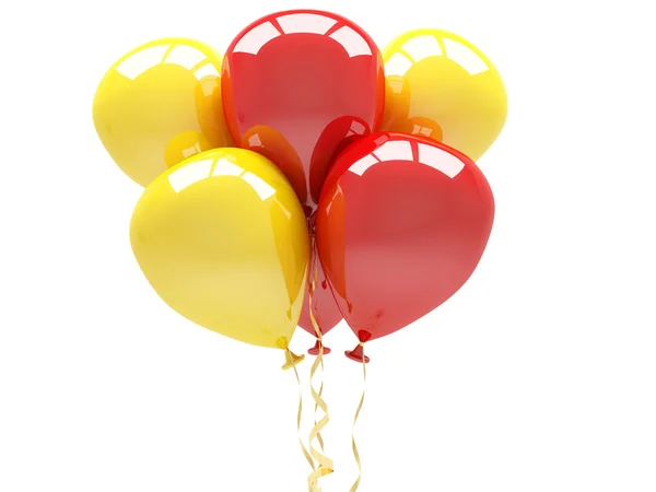 Feliz aniversário balões isolados no fundo branco — Fotografia de Stock