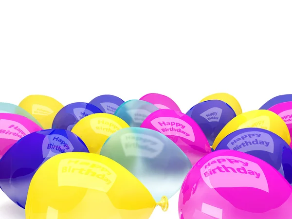 Balões coloridos, isolados sobre branco — Fotografia de Stock