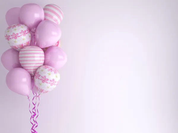 Rosa ballonger. fest konceptet bakgrund. — Stockfoto