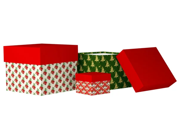 Christmas, new year gift boxes isolated on white — Stock Photo, Image