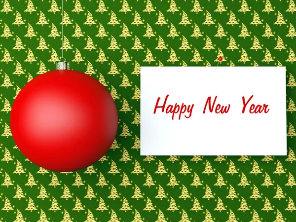 Fondo de Año Nuevo con bola roja — Foto de Stock