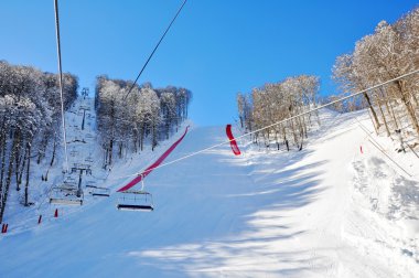 Teleferik kayak merkezinde