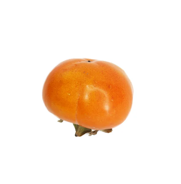 Pomarańczowy dojrzałe persimmon na białym tle — Zdjęcie stockowe