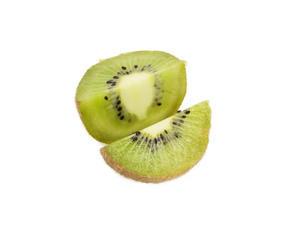 A kiwi fruit sliced open so the seeds are visible — Stock Photo, Image