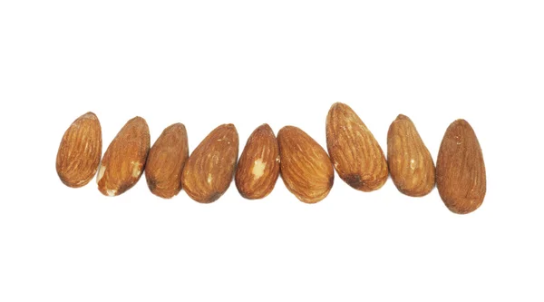 Almonds on white background — Stock Photo, Image