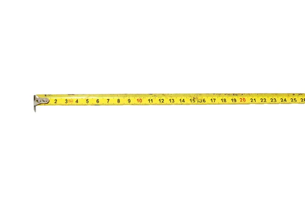 Fita métrica isolada sobre fundo branco — Fotografia de Stock