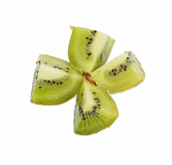 En kiwifrugt skåret op, så frøene er synlige - Stock-foto
