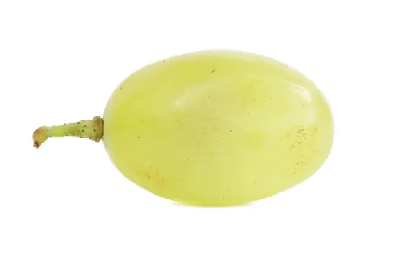 Şeffaf Yeşil üzüm meyve, üzerinde beyaz izole makro dilim — Stok fotoğraf