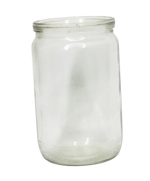 Garrafa de vidro vazio no fundo branco — Fotografia de Stock