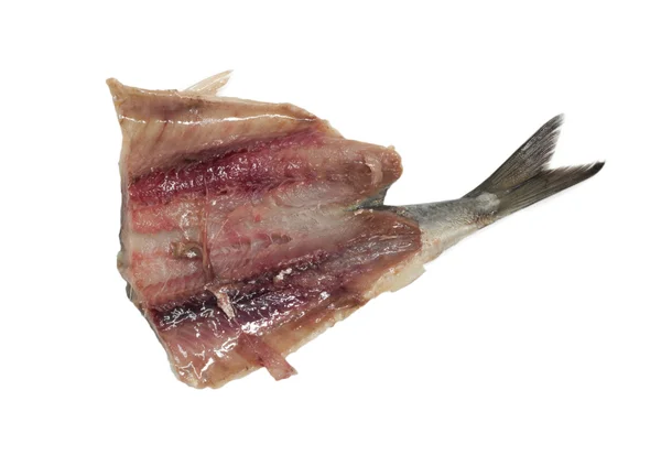 Ikan haring asin diisolasi pada latar belakang putih — Stok Foto