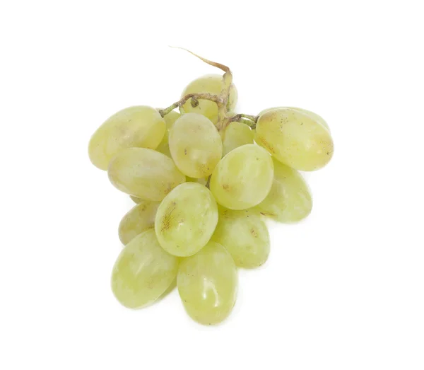 Fresh green grapes. Isolated on white — Stock Photo, Image