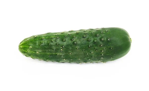 Зелений огірок, ізольований на білому тлі — стокове фото