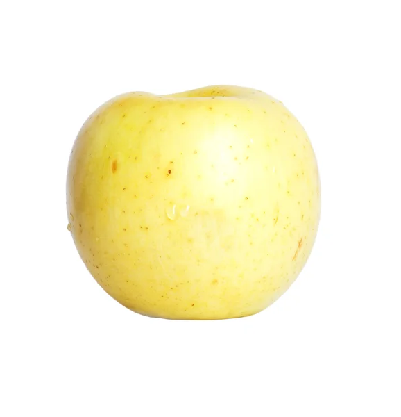 Жовте яблуко ізольоване на білому тлі — стокове фото