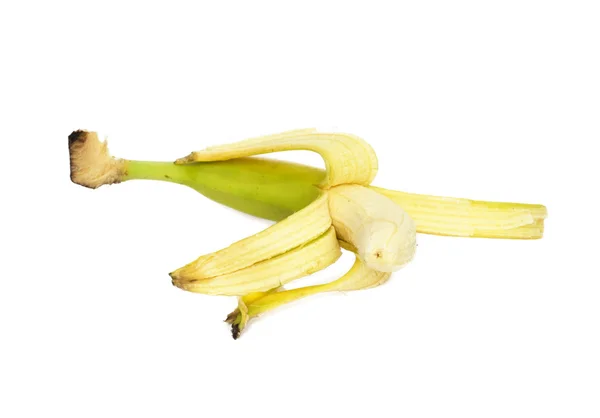 Offene Banane isoliert — Stockfoto