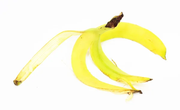 Piel de plátano aislada sobre fondo blanco — Foto de Stock