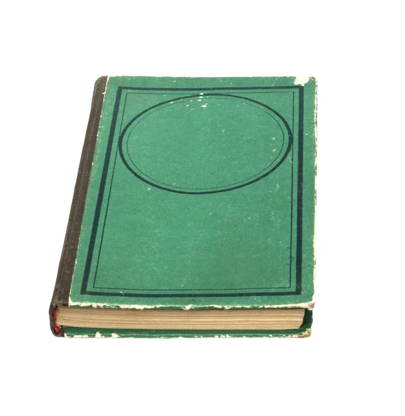 Livro verde velho isolado no fundo branco — Fotografia de Stock