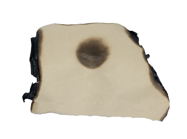 흰색 배경에 고립 된 탄된 가장자리 종이 — 스톡 사진