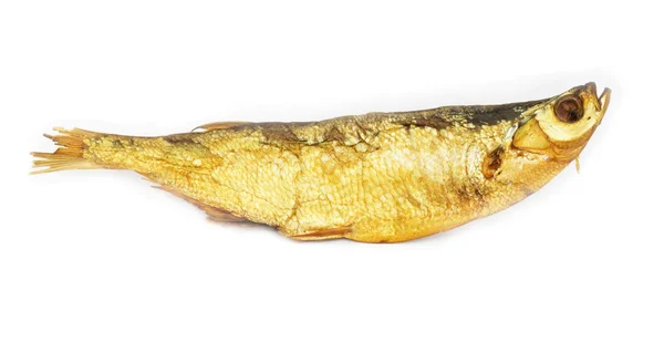 白で隔離されるスモーク魚 — ストック写真