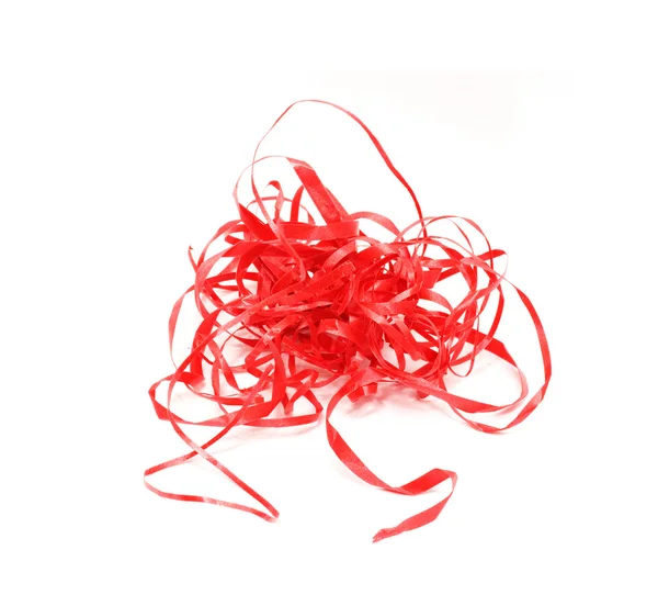 Czerwone wstążki jedwabne — Zdjęcie stockowe