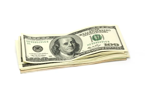 Stack of money isolated on white — Stock Photo, Image