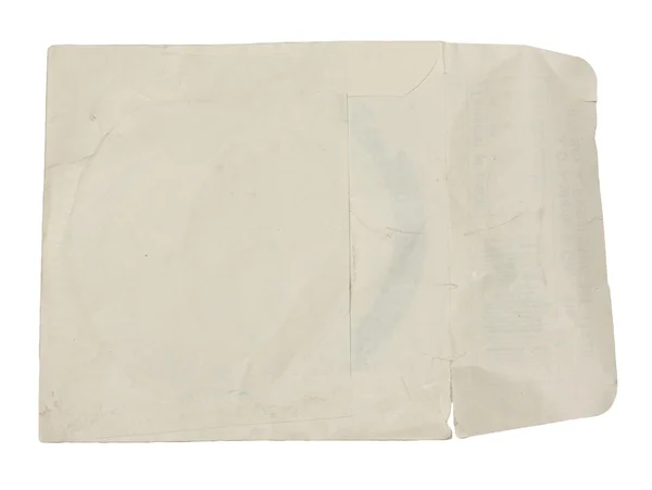 Folha de papel velha isolada em branco — Fotografia de Stock