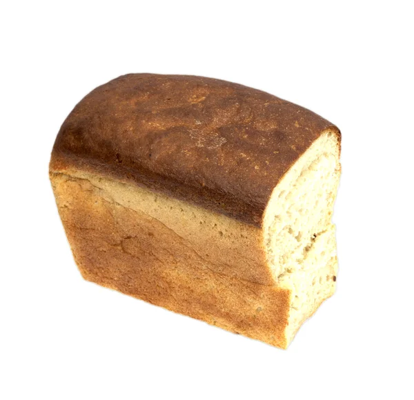 Белый хлеб буханка изолированы на белом фоне — стоковое фото