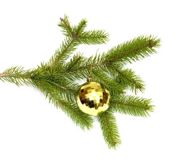크리스마스 트리 볼 고립 된 크리스마스 나무 가지에 매달려 — 스톡 사진