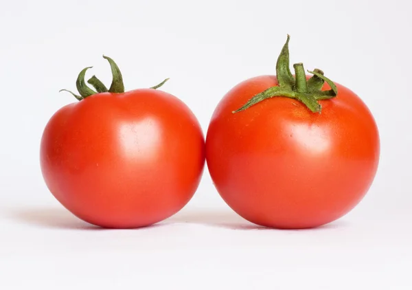 Два помидора изолированы на белом фоне — стоковое фото