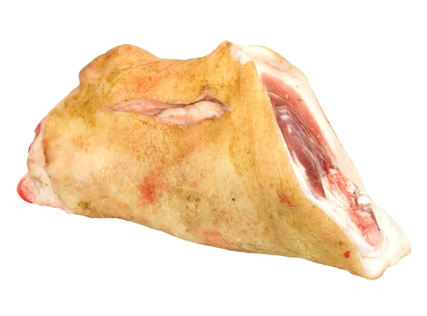 Porco cru (perna) isolado sobre fundo branco — Fotografia de Stock