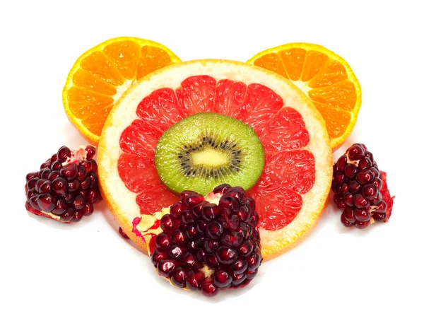 Raccolta di frutti isolati su bianco — Foto Stock