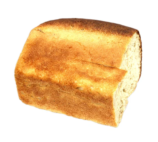 흰색 배경에 고립 된 흰 빵 덩어리 — 스톡 사진