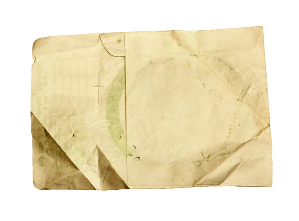 Altes Papierblatt isoliert auf weiß — Stockfoto