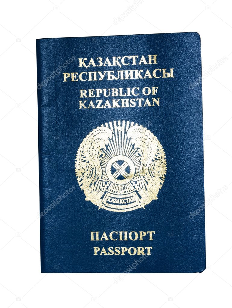 Passport Republic of Kazakhstan isolated on white background