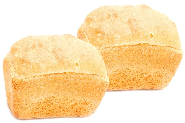Två bröd var isolerad på vit bakgrund. — Stockfoto